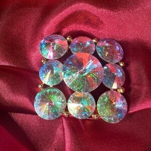 Vintage Weiss Aurora Borealis Rhinestone Brooch – Mid-Century Sparkle